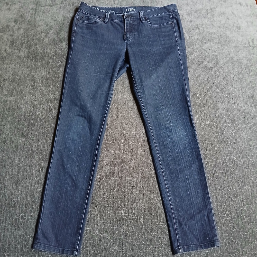 Ann Taylor LOFT Modern Skinny Jeans Womens 8P Dark Wash Blue Denim Petite